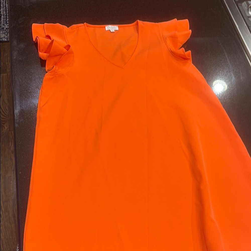Mud Pie Orange Ruffled A-line Mini Dress